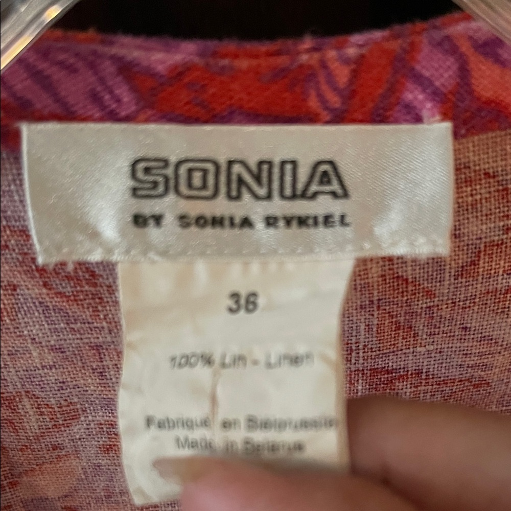 Sonia Rykiel Pink and Red Patterned Dress - Picture 3 of 3